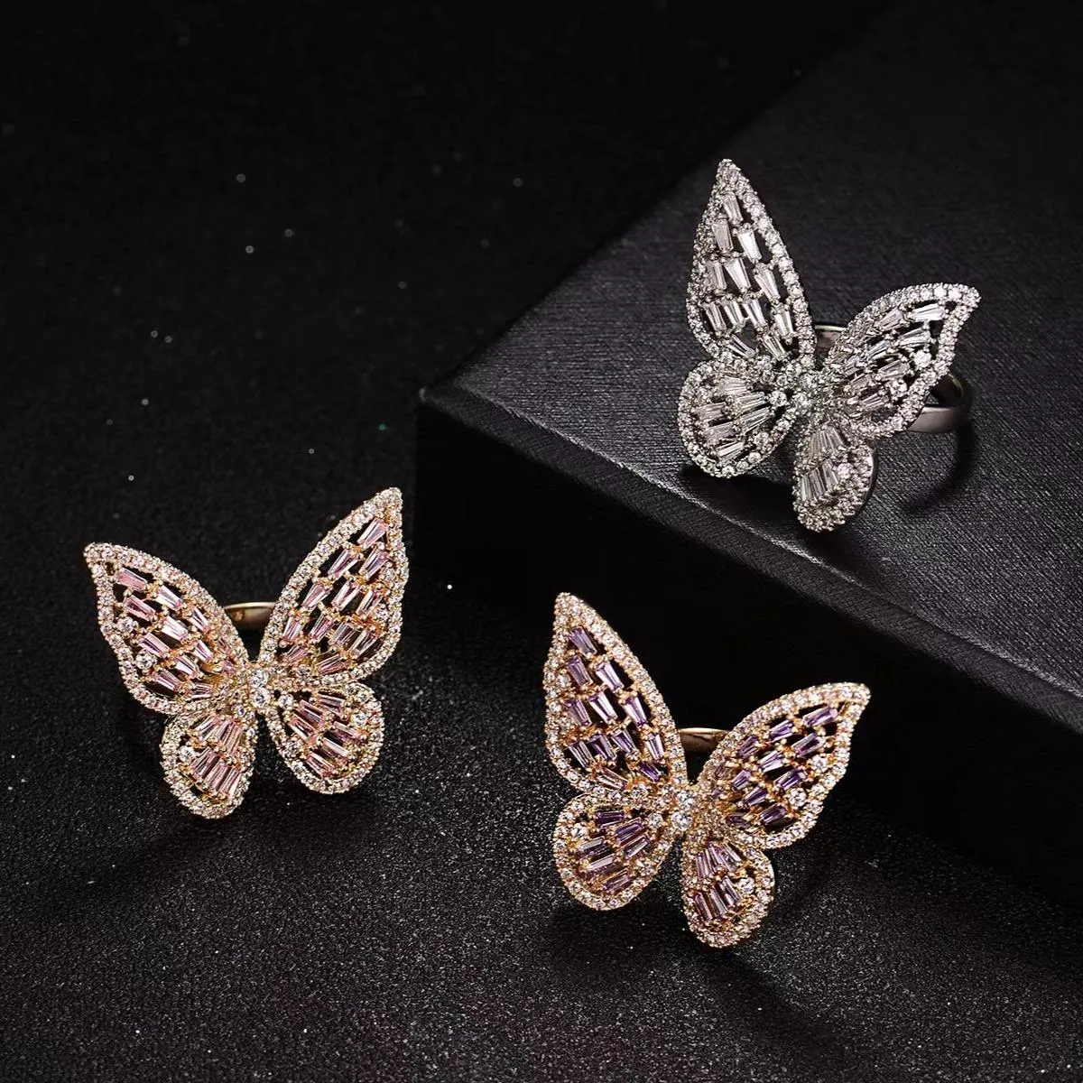 New Design Butterfly Design Zirconia Diamond Ring For Woman