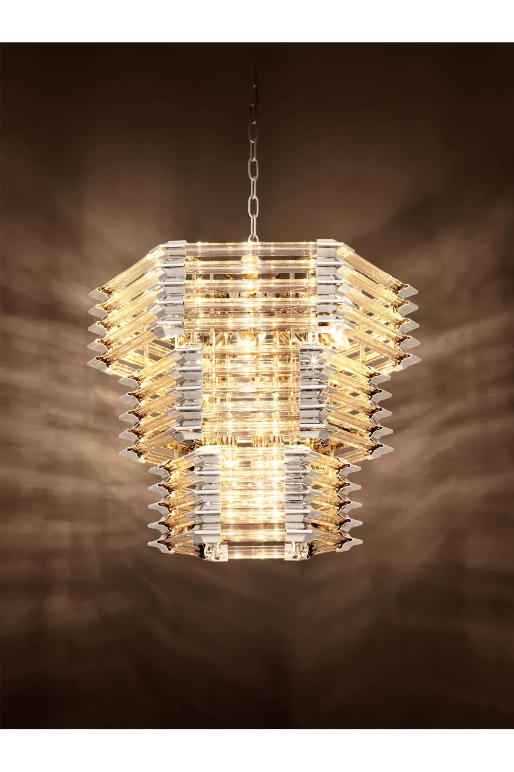 (Open Box) Layered Hexagonal Glass Chandelier | Eichholtz Wren