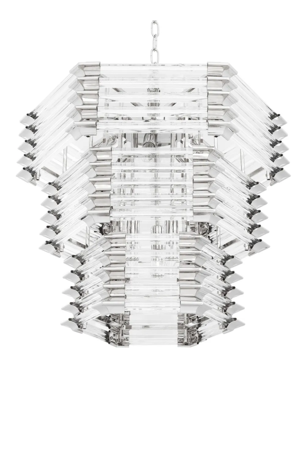 (Open Box) Layered Hexagonal Glass Chandelier | Eichholtz Wren