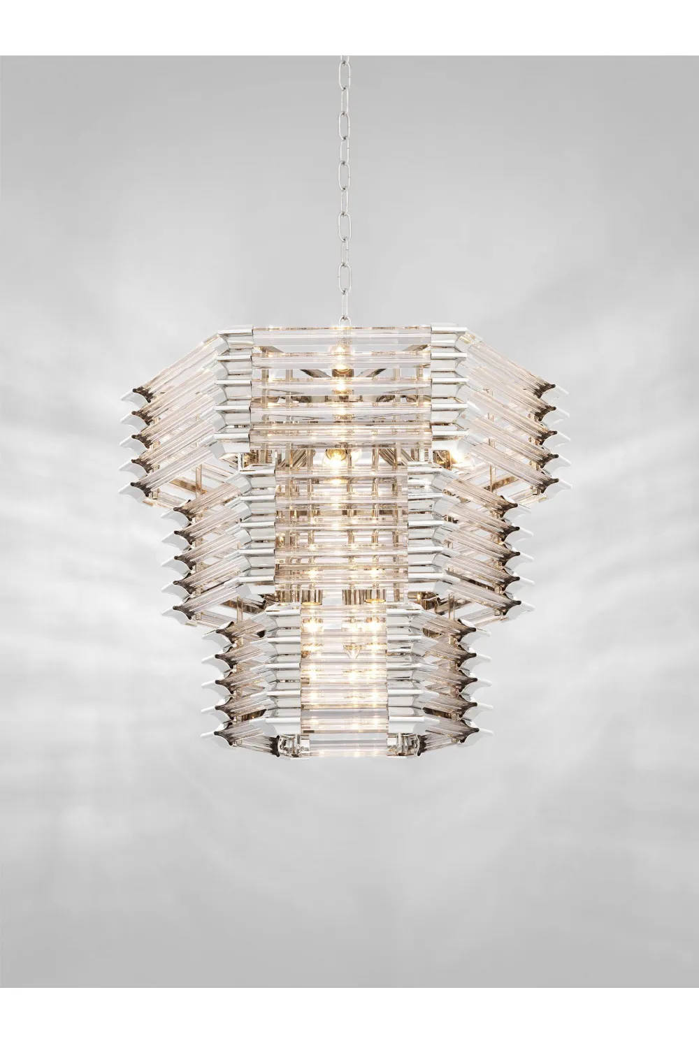 (Open Box) Layered Hexagonal Glass Chandelier | Eichholtz Wren