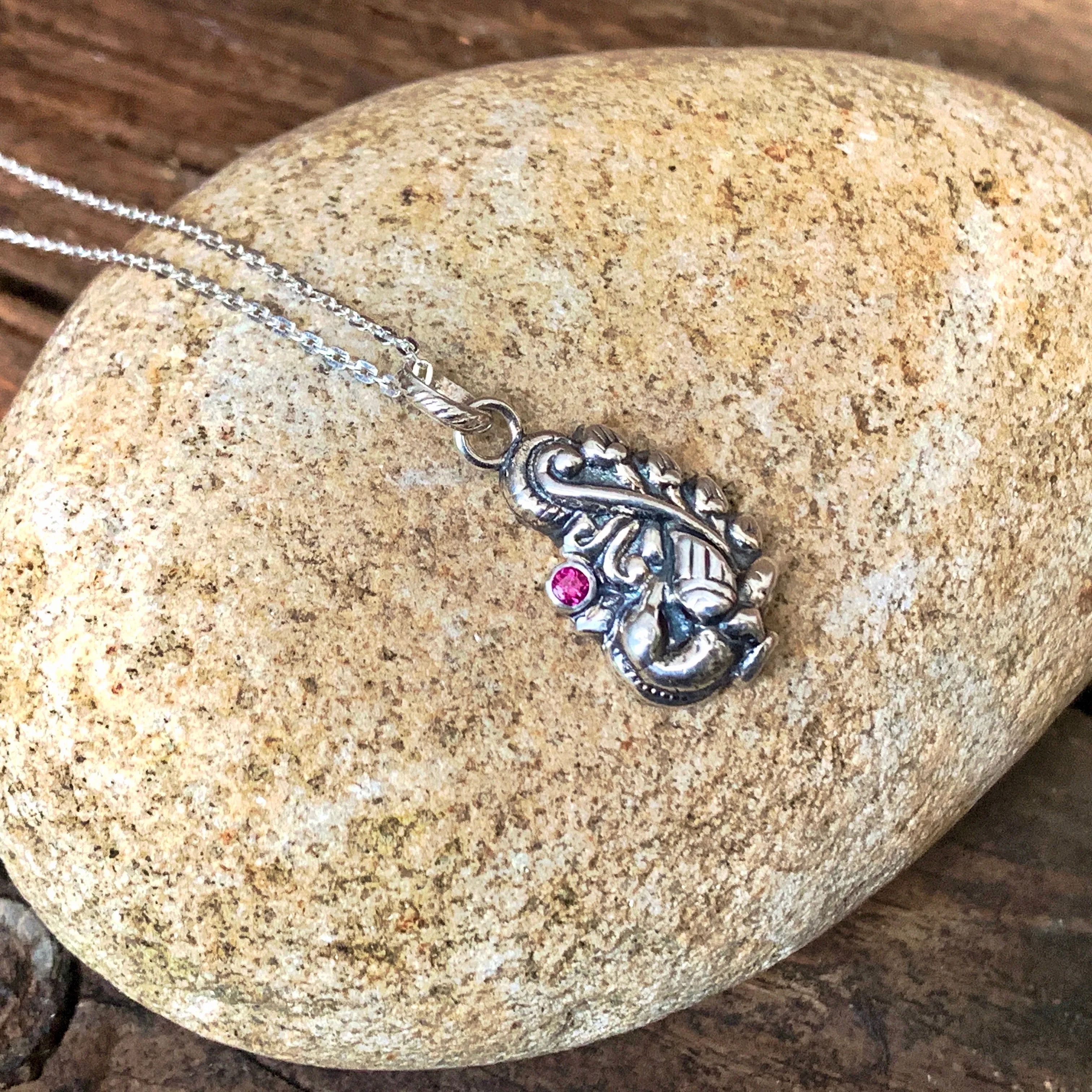 Peacock pendant with Ruby