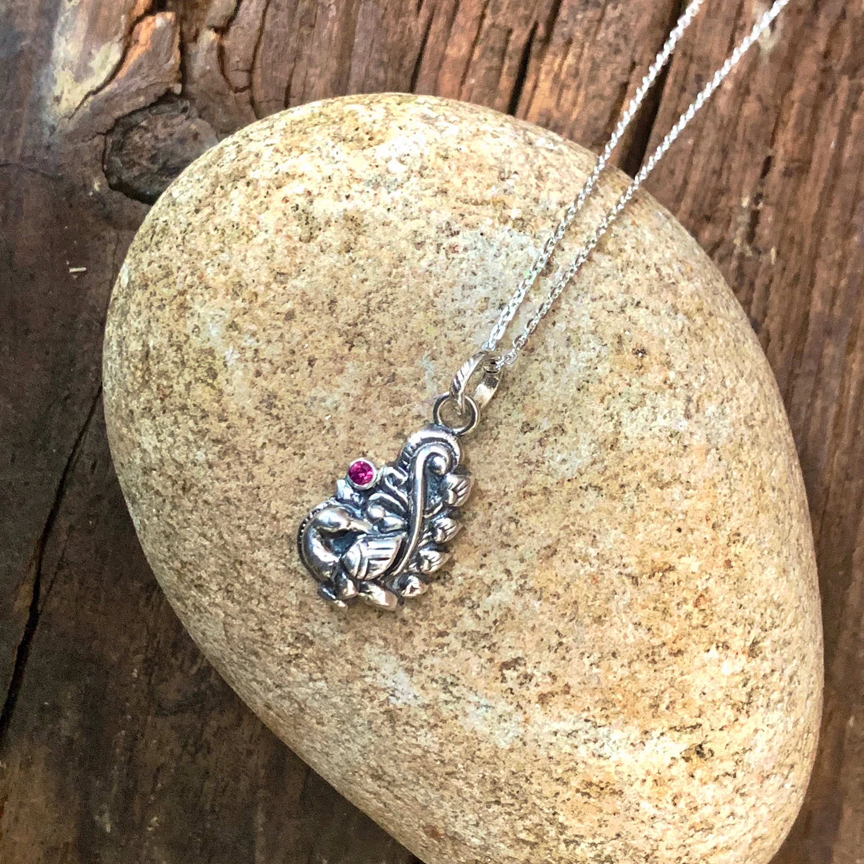 Peacock pendant with Ruby