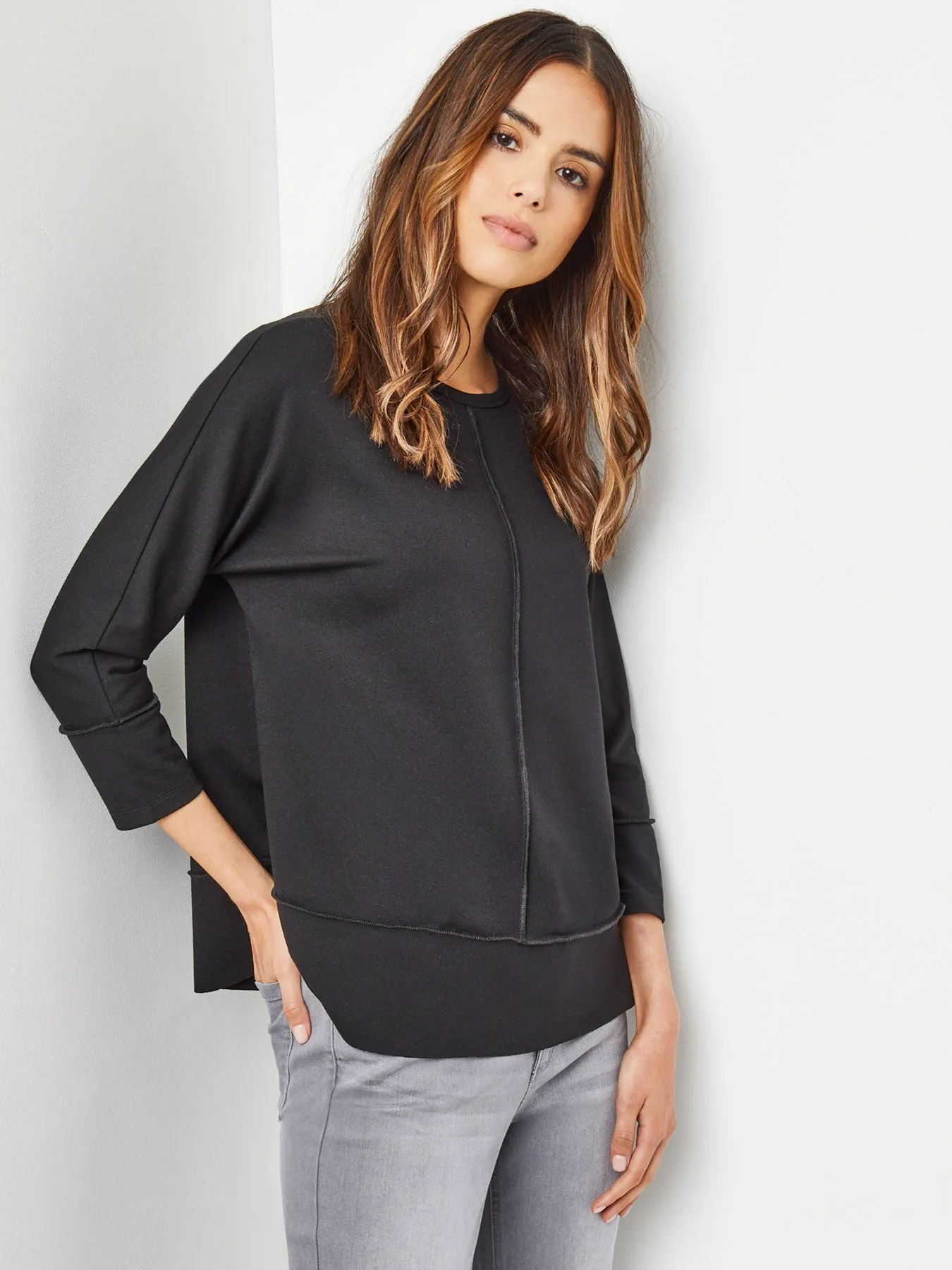Plus Size Seam Detail Dolman Tunic
