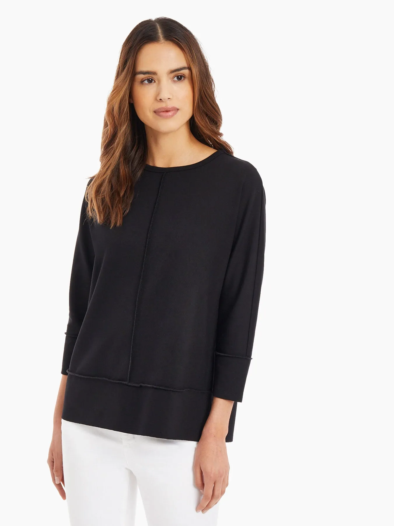 Plus Size Seam Detail Dolman Tunic