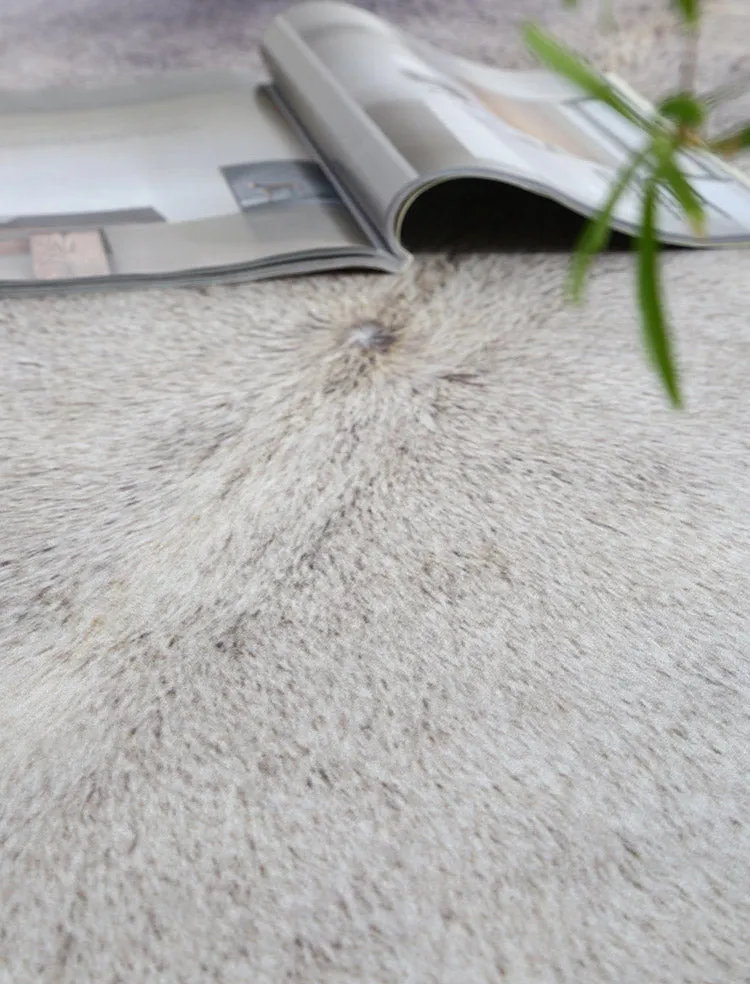Premium Grey and Cream Faux Cowhide Rug