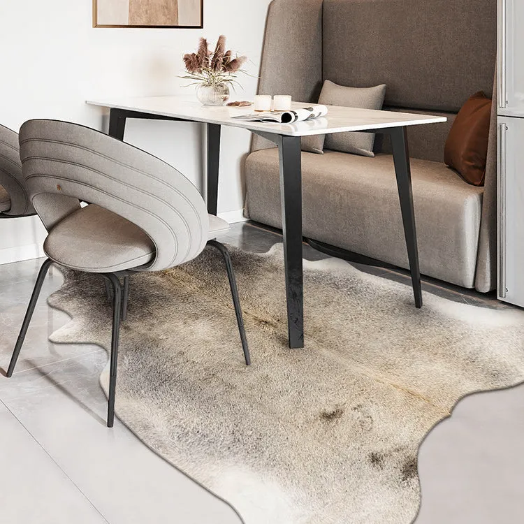 Premium Grey and Cream Faux Cowhide Rug