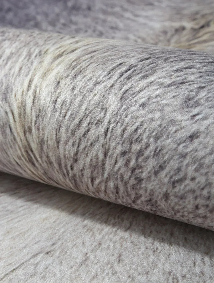 Premium Grey and Cream Faux Cowhide Rug