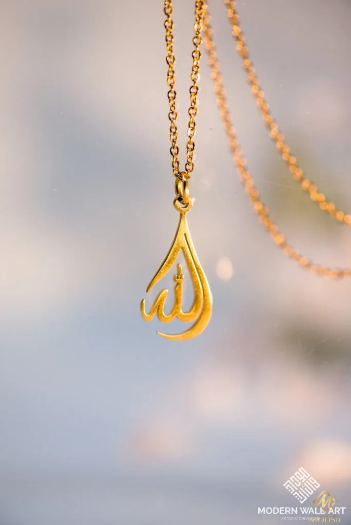 Premium Tear Drop Allah Pendant Necklace |Kids