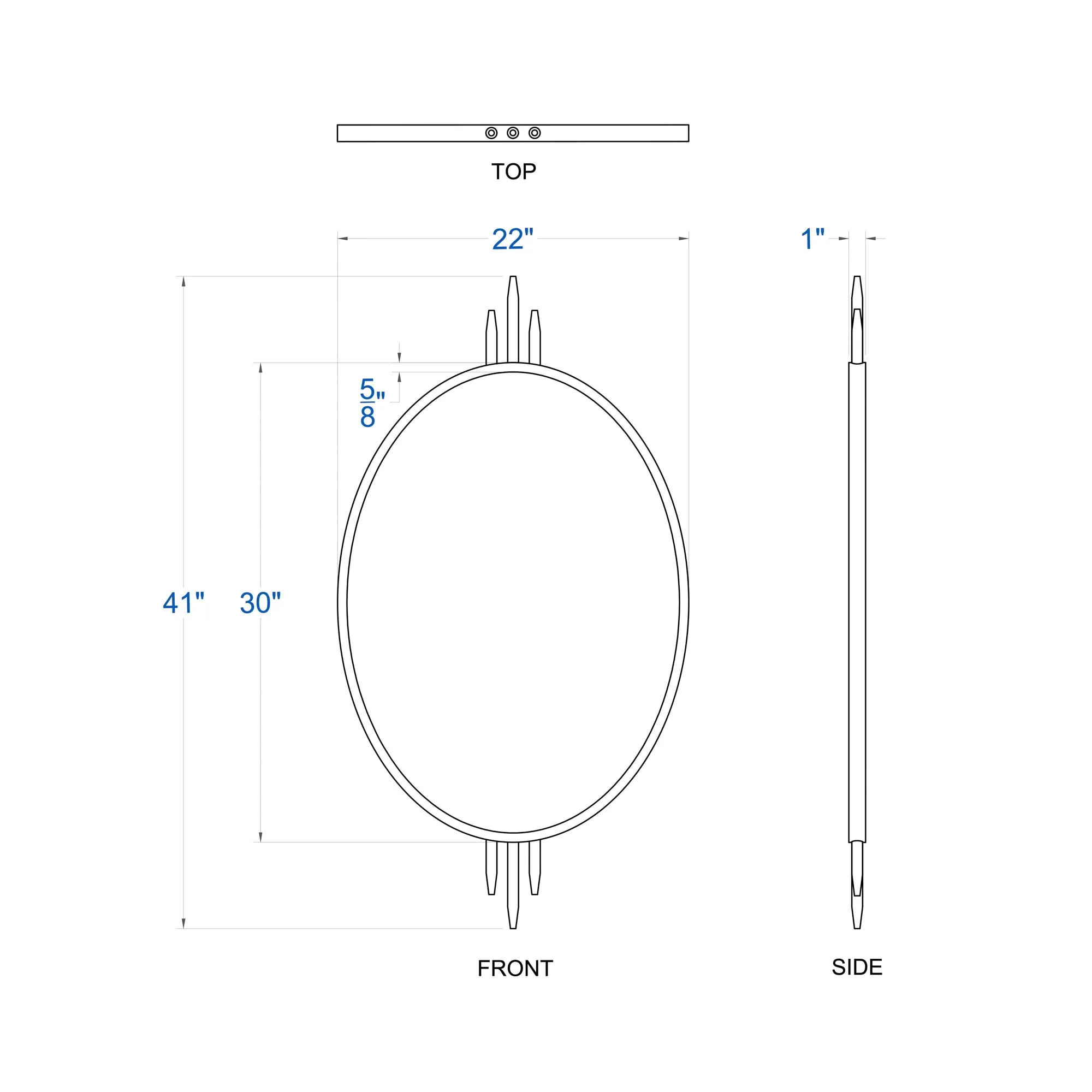 Propaganda 460MI22GO 22x41 Oval Wall Mirror - Gold
