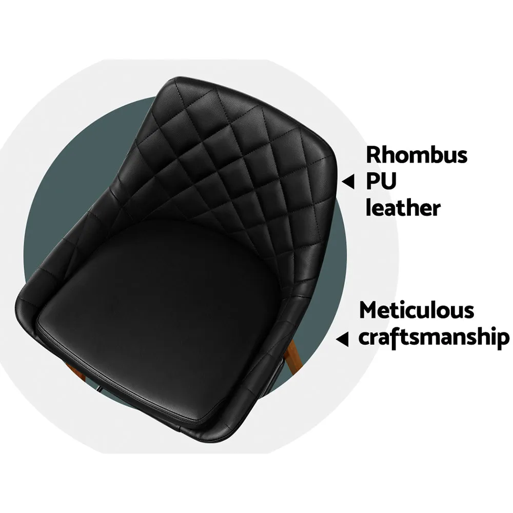 PU Leather Bar Stools, Wood, Metal, Foam Padded - Artiss