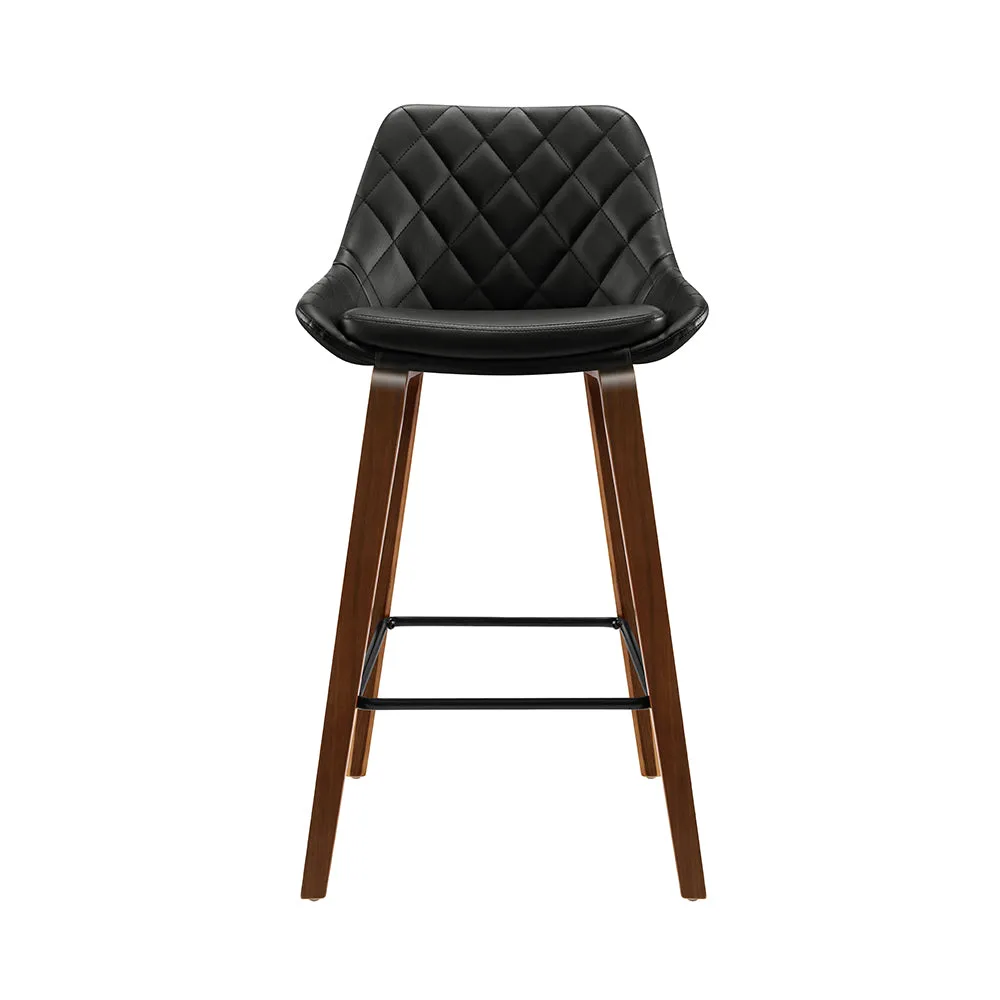PU Leather Bar Stools, Wood, Metal, Foam Padded - Artiss