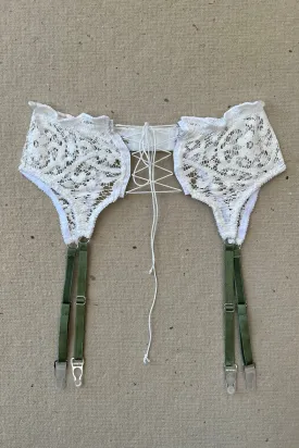 READY TO SHIP (sizes M, L) Anaphora Garter Belt in Upcycled Vintage Crochet Lace