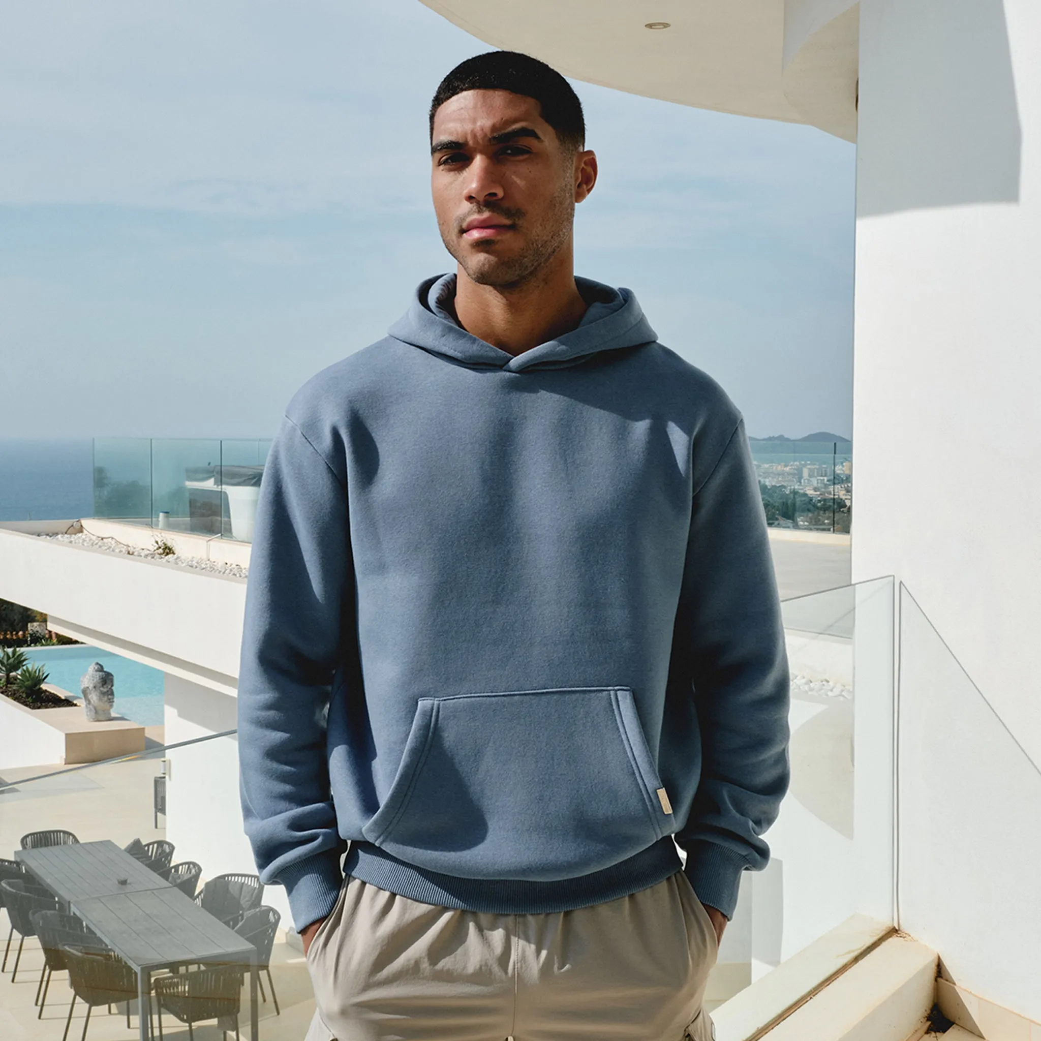 Relaxed Fit Hoody | Dusty Steel Blue