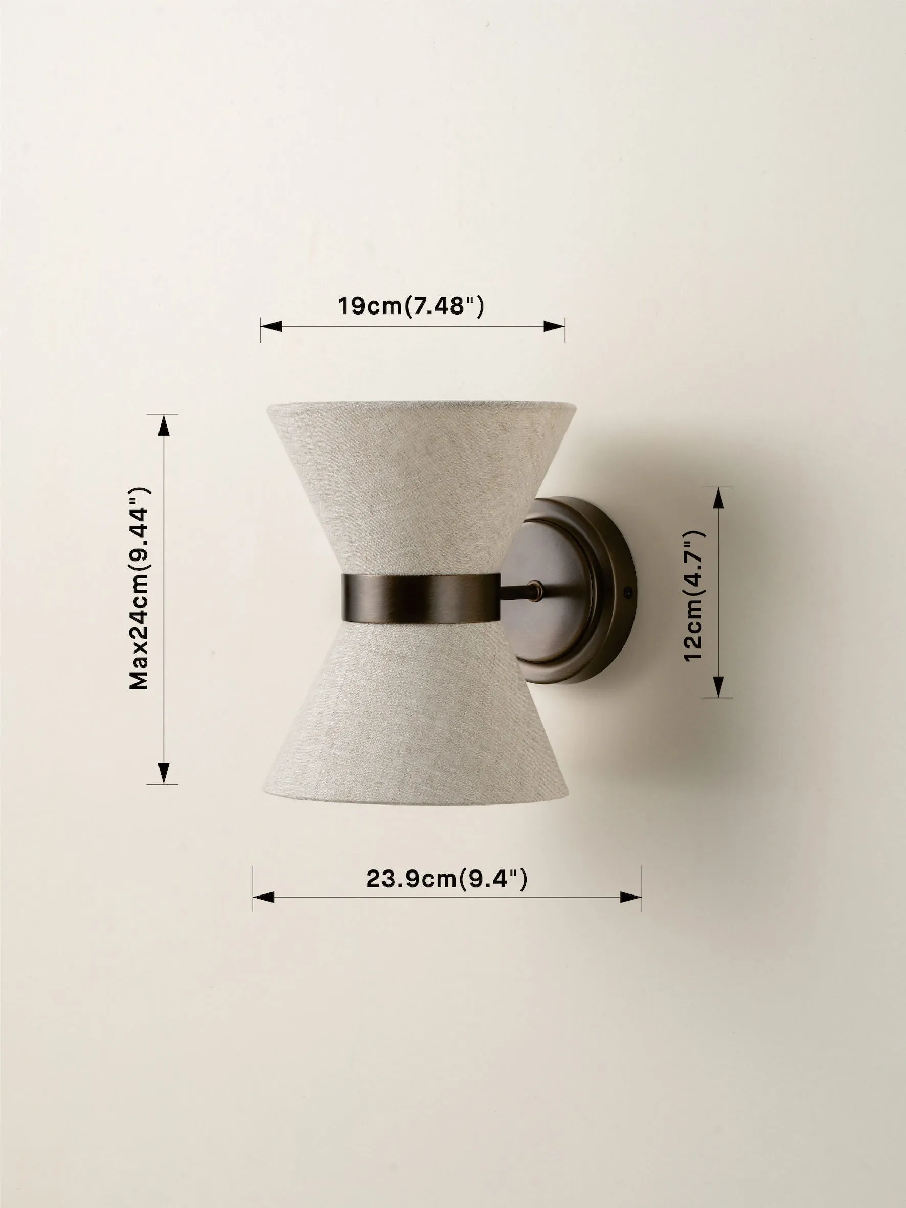 Renwick - linen and bronze wall light