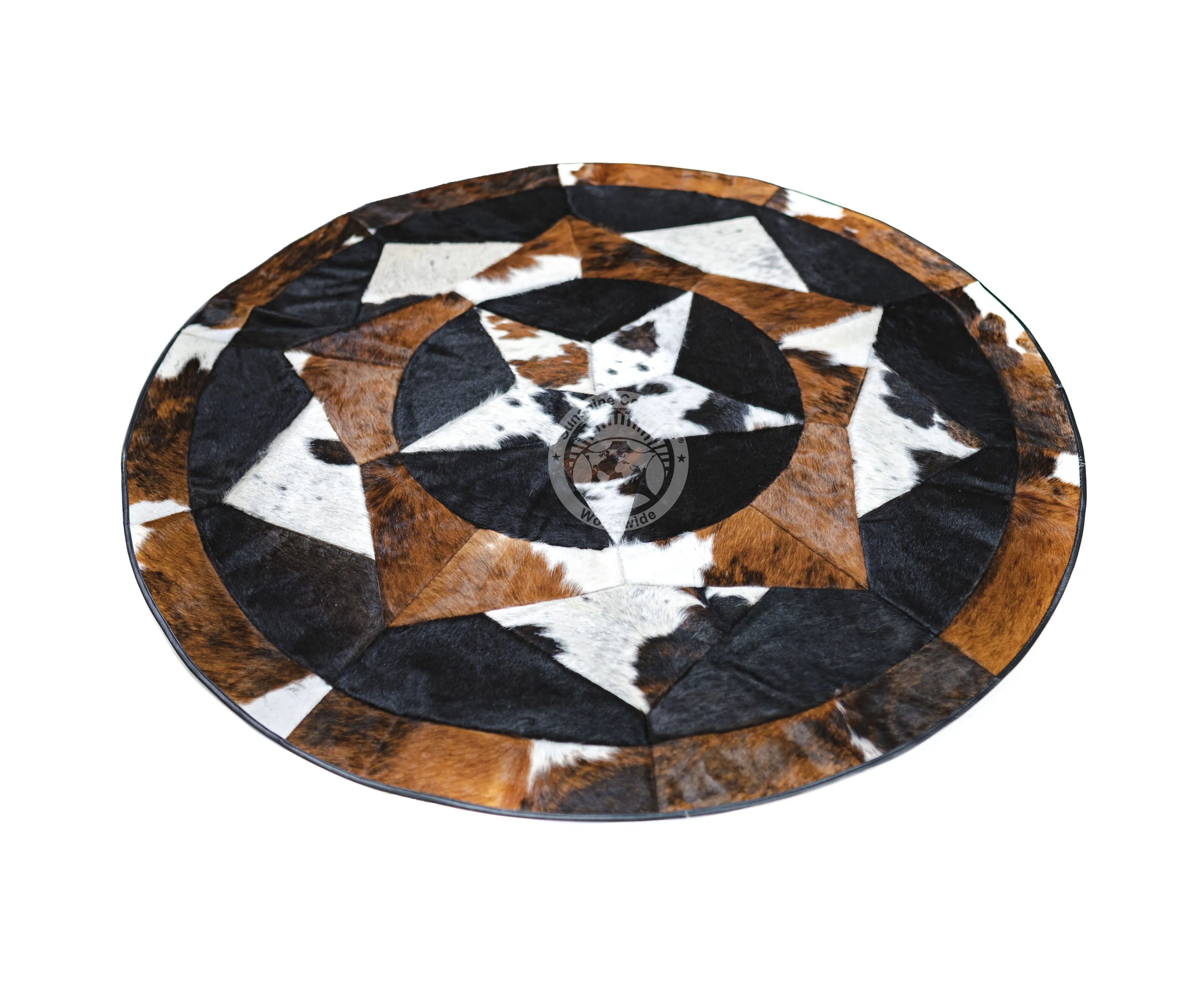 Round Cowhide Rug 60" - Multistar