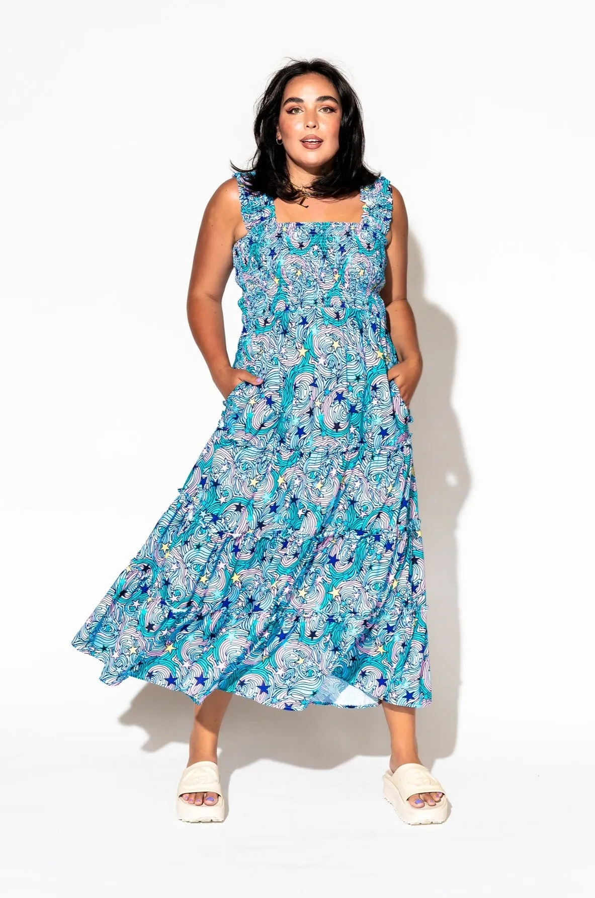 Rulebreaker Smocked Dress in Wonder Girl