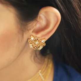 Silver Gold Plated Charming Butterfly Earring