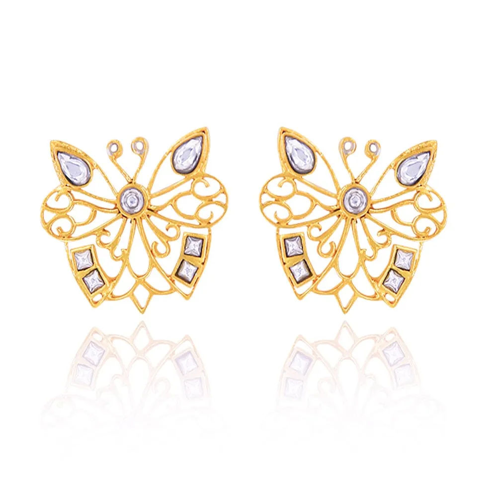 Silver Gold Plated Charming Butterfly Earring