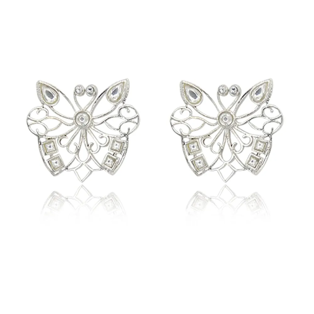 Silver Gold Plated Charming Butterfly Earring