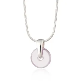 Silver Purple Spinning Disc Necklace