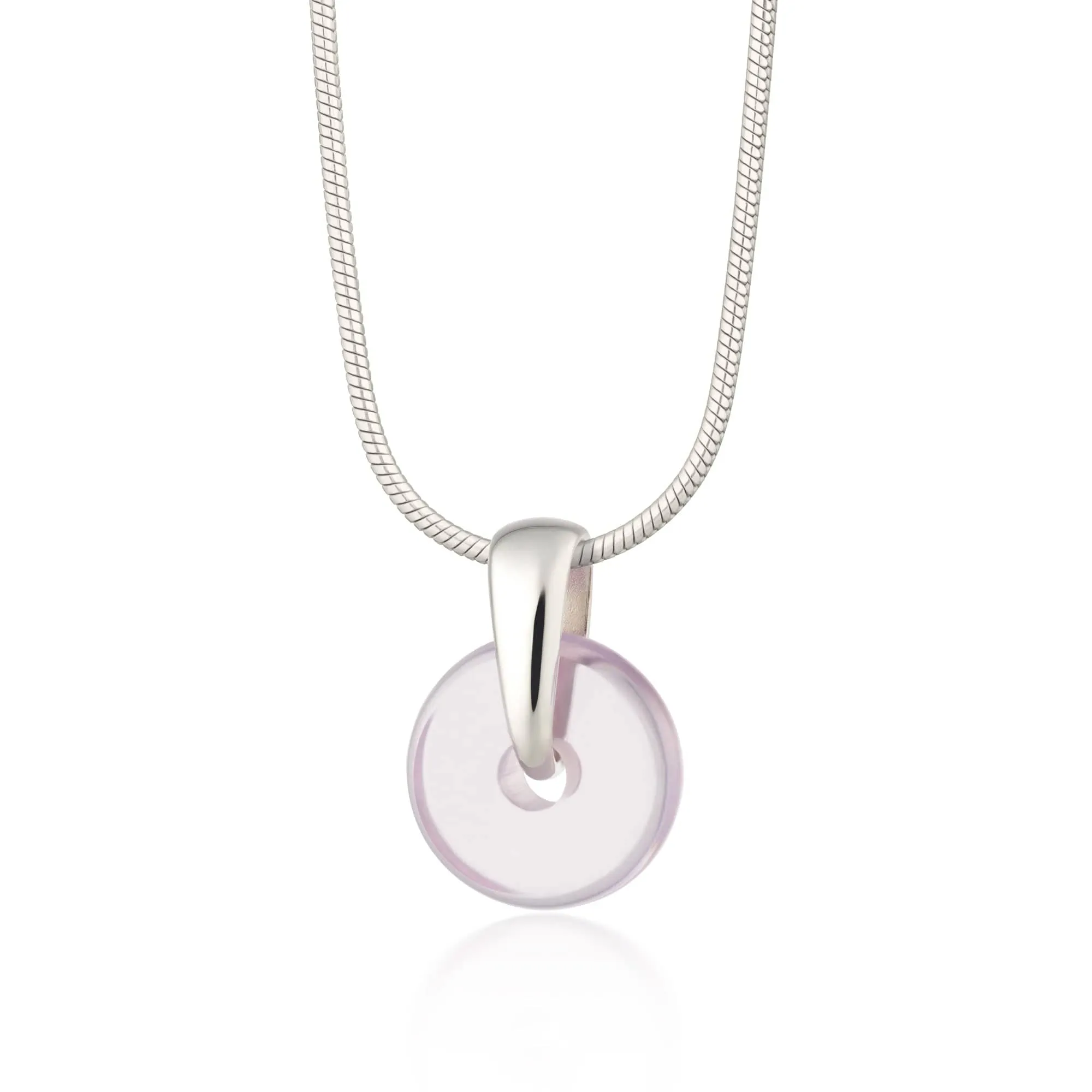 Silver Purple Spinning Disc Necklace