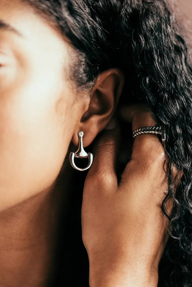Sterling Silver Small Equestrian Bit Earrings