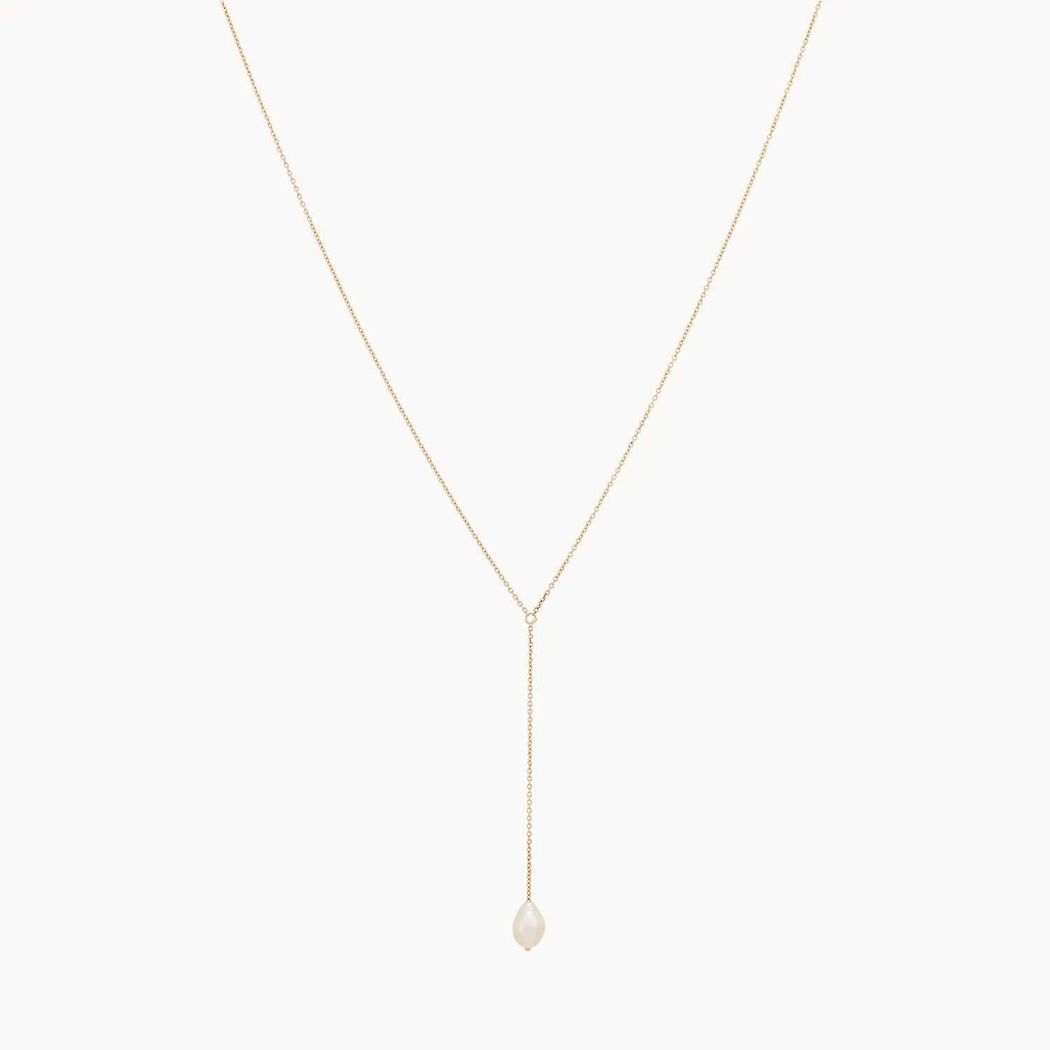 sofia perla lariat necklace - 14k yellow gold necklace with pearl