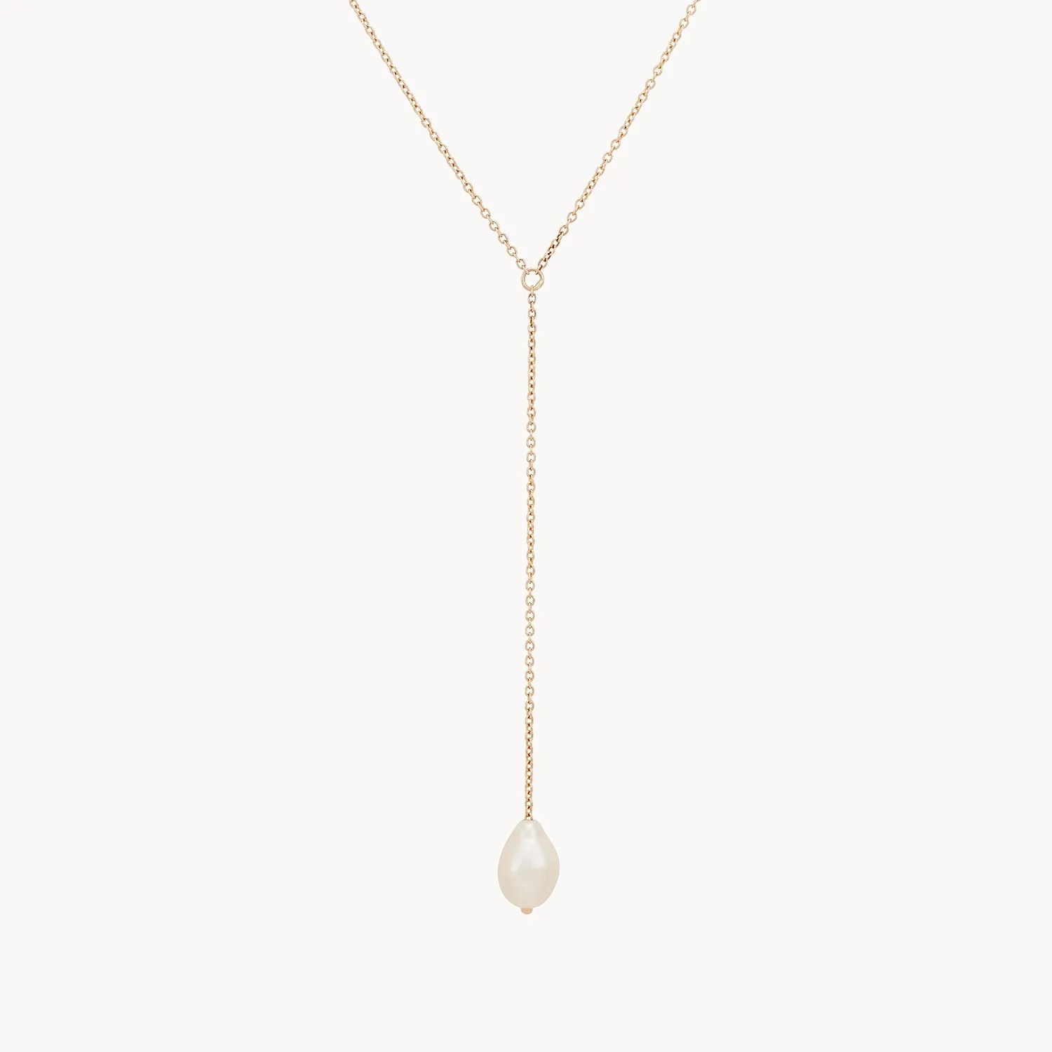 sofia perla lariat necklace - 14k yellow gold necklace with pearl