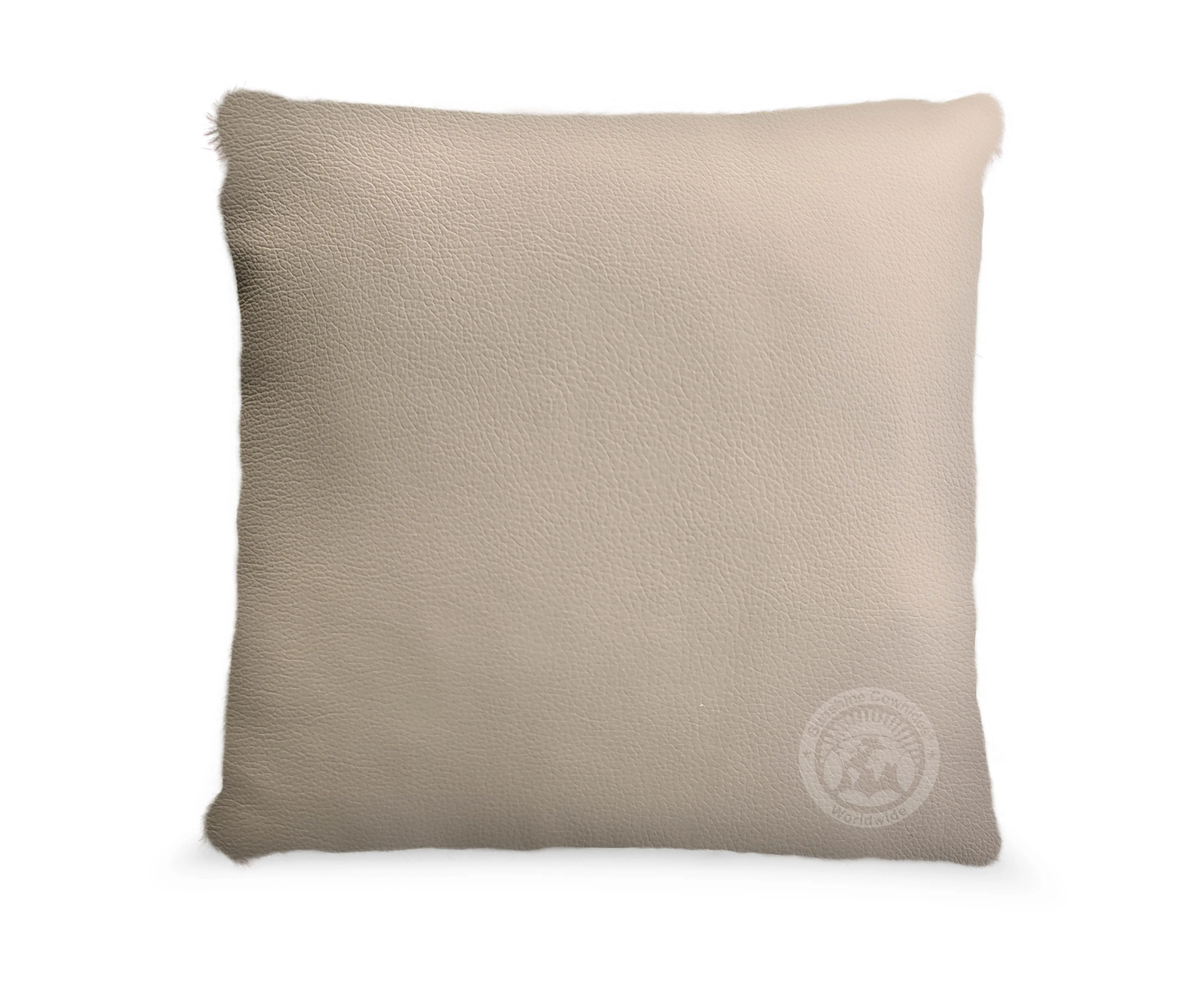 Solid Beige Cowhide Pillow Cover