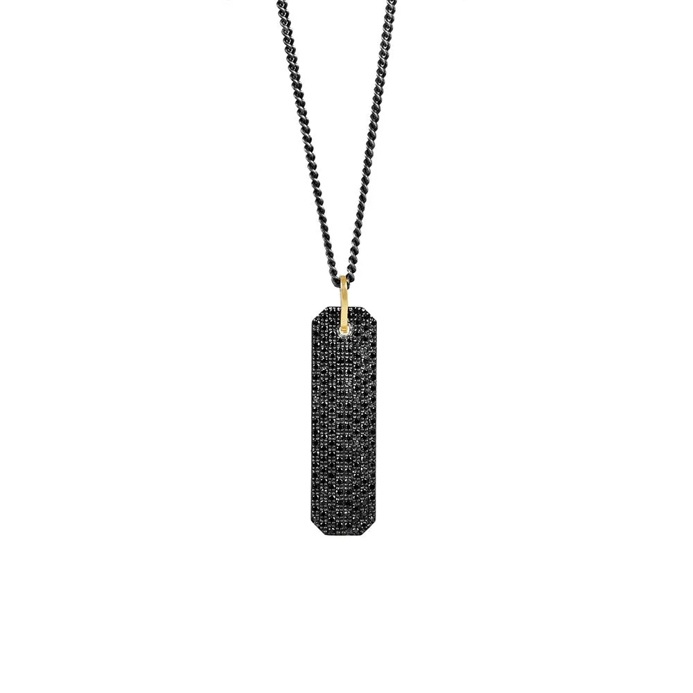 Sterling Silver Black Rhodium MORGAN Textured Disc PendantMORGAN P