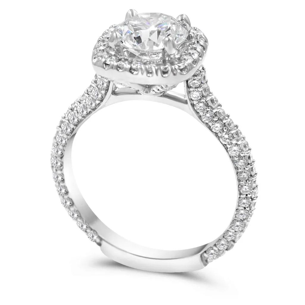 TARA | Round Cushion Halo Engagement Ring