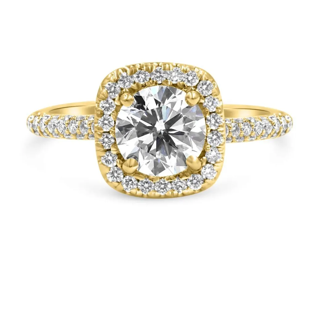 TARA | Round Cushion Halo Engagement Ring