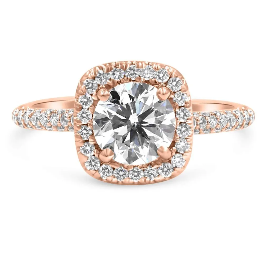 TARA | Round Cushion Halo Engagement Ring