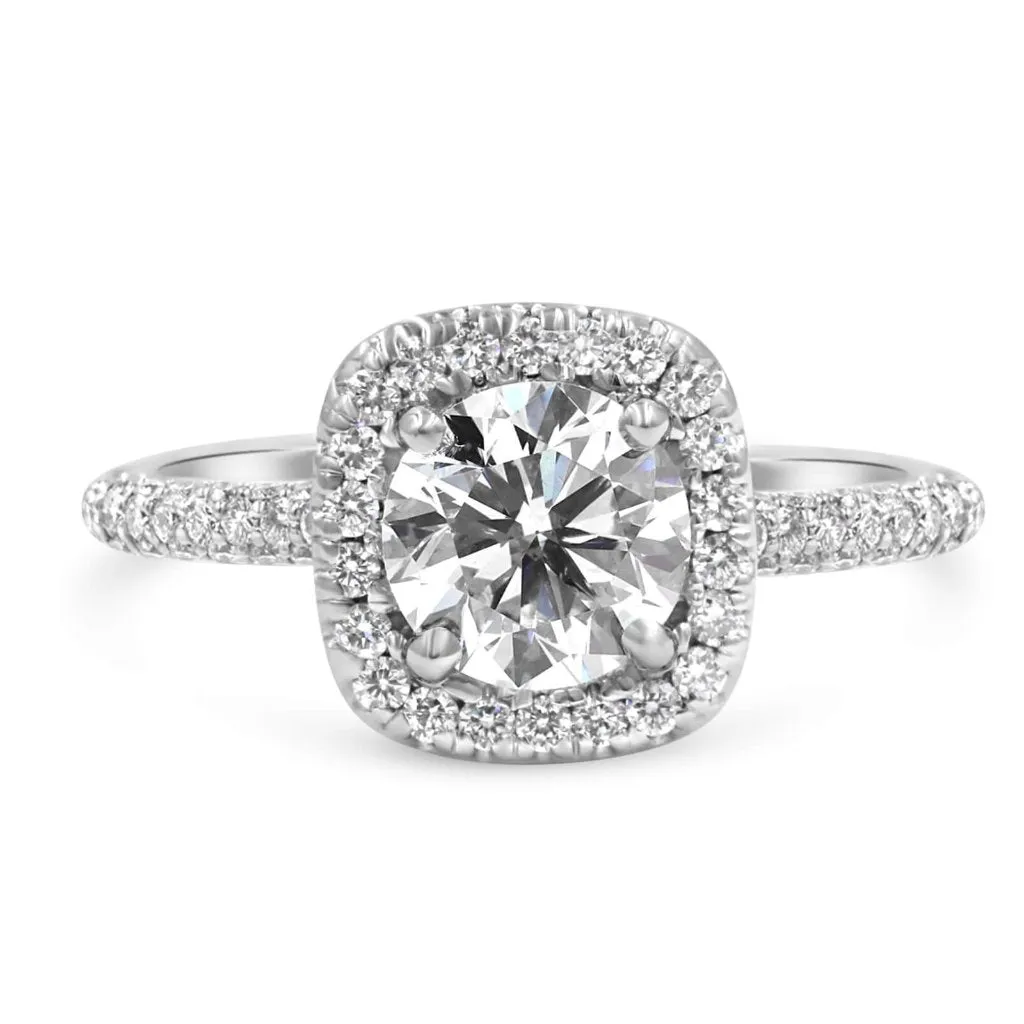 TARA | Round Cushion Halo Engagement Ring