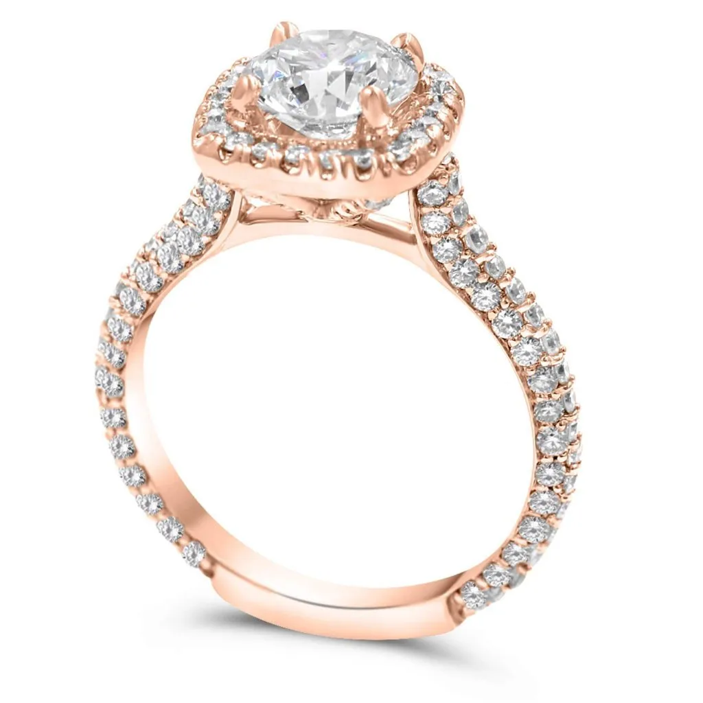 TARA | Round Cushion Halo Engagement Ring