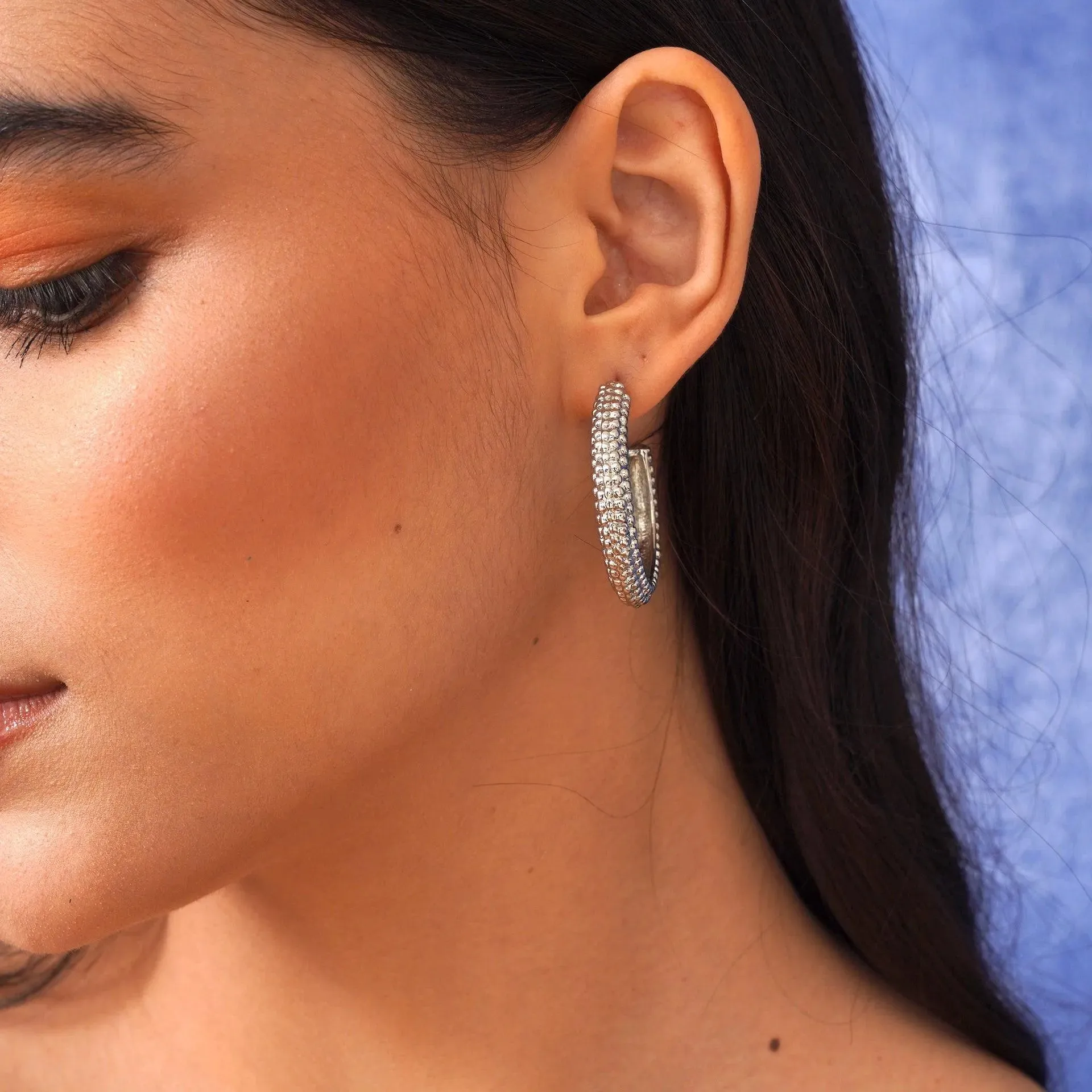 TFC Poppet Silver Plated Hoops Earrings