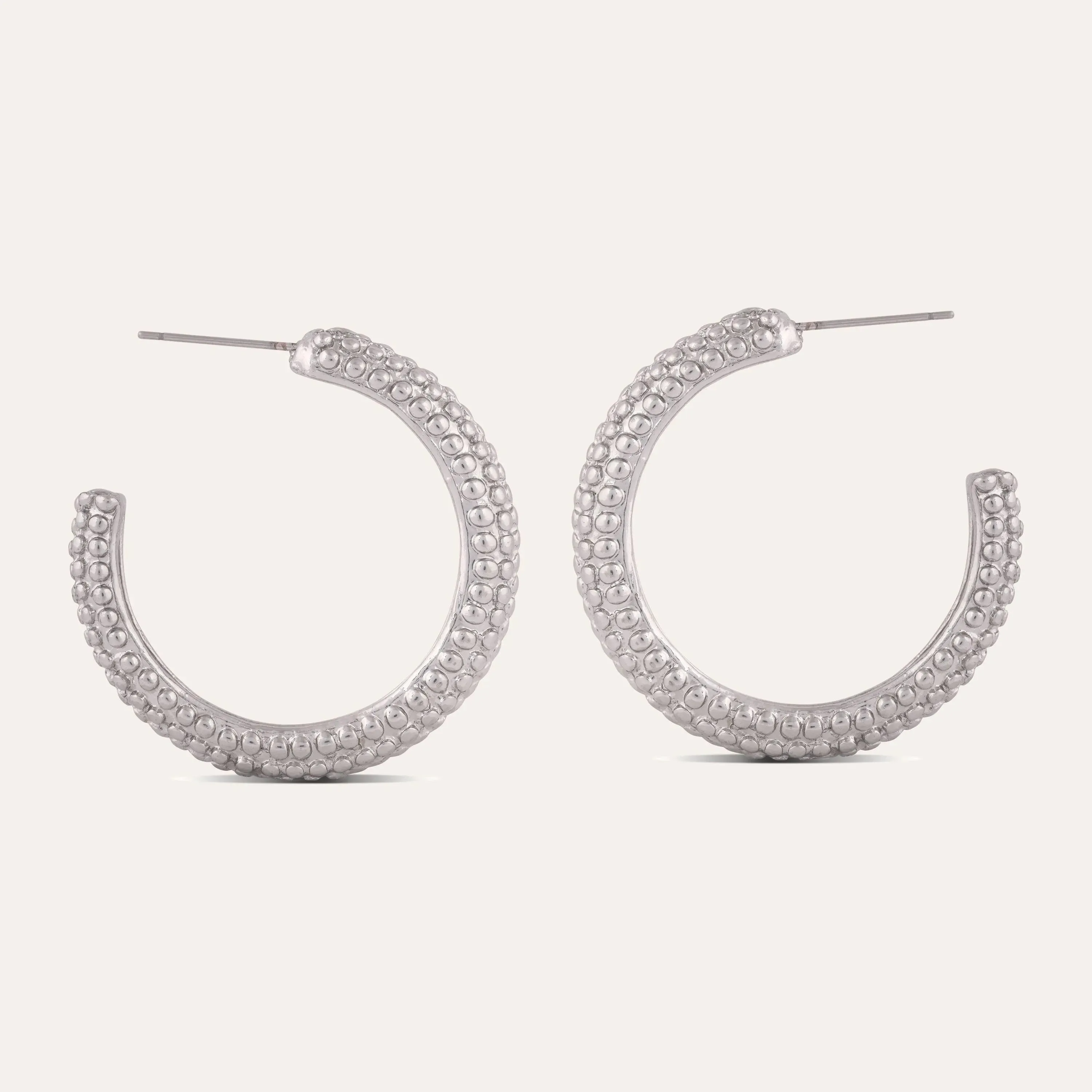 TFC Poppet Silver Plated Hoops Earrings