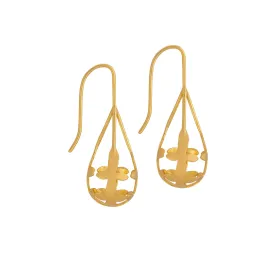 Thanaka Leaf Drop Earrings – Gold