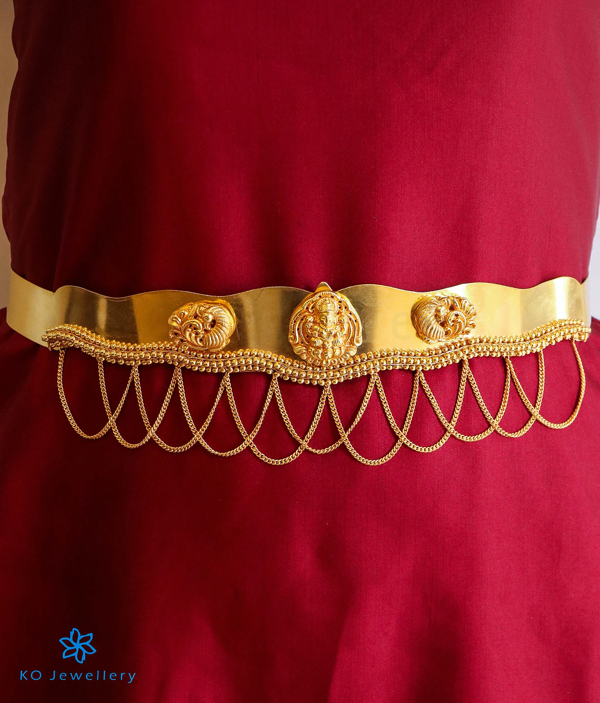 The Aarini Silver Bridal Lakshmi Oddiyanam Waist belt