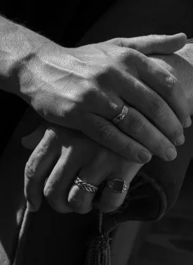 The gent king braided ring 14k gold