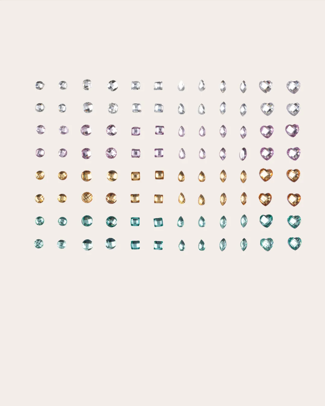 The Multicolored face jewels