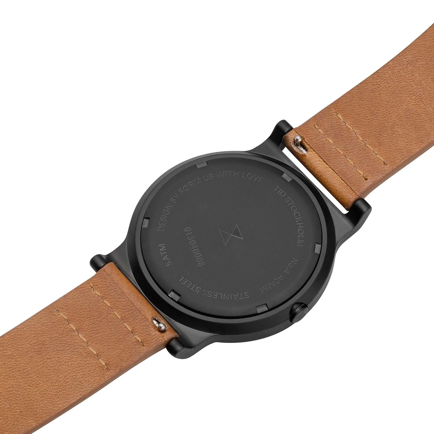 TID No.4 Watch for Men / 40mm Gun Metal Dial / Tan Leather Strap