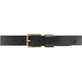 Timeless jeans belt in delicious leather quality / 12824 - Black/Brass