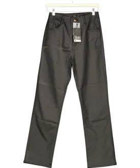 Toxik 3 Black Matte Coated Pu Straight Cut Jeans UK 12