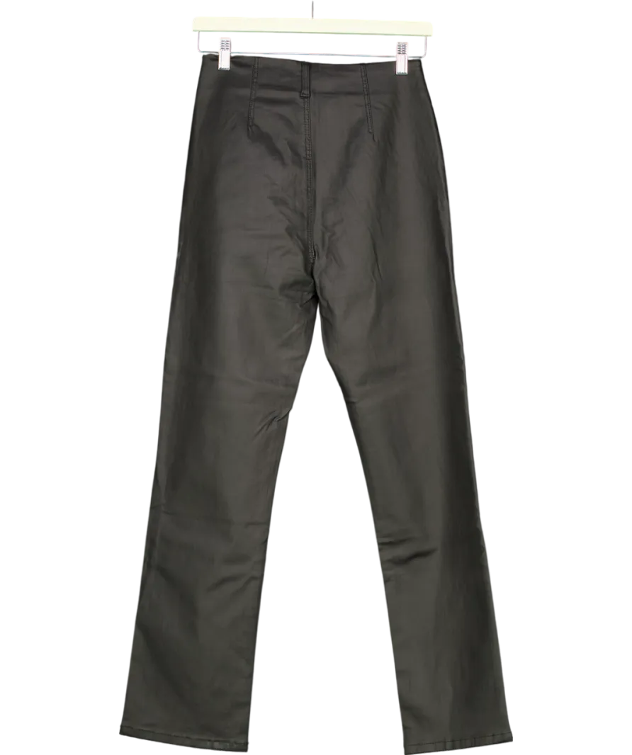 Toxik 3 Black Matte Coated Pu Straight Cut Jeans UK 12