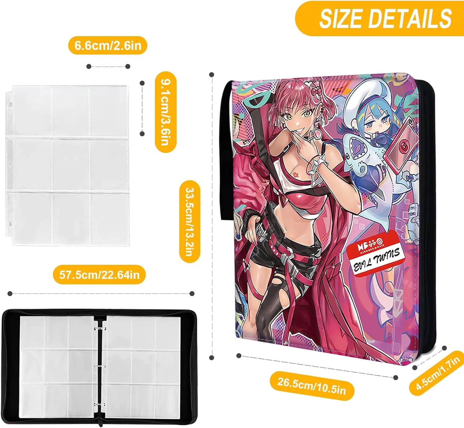 Trading Card Binder Fits 900 Cards Card Collector Album Holder,with 50 Removable Sleeves Toys Gifts for Boys Girls