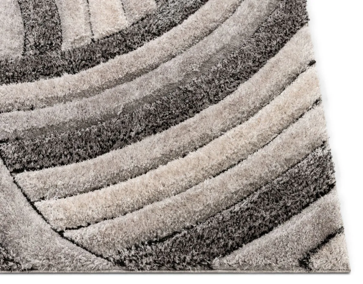 Ucci Grey Modern 3D Textured Shag Rug