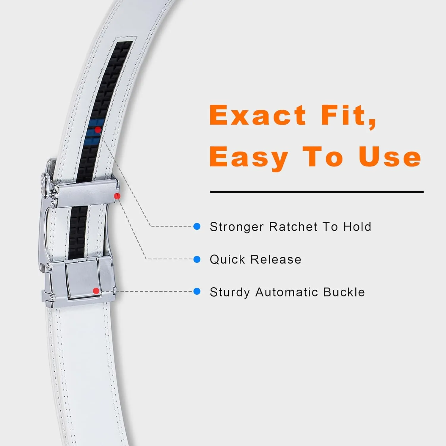 VATAN Men's Belt Leather Ratchet Belt for Men Dress Casual Every Day with Adjustable Buckle, Trim to Fit