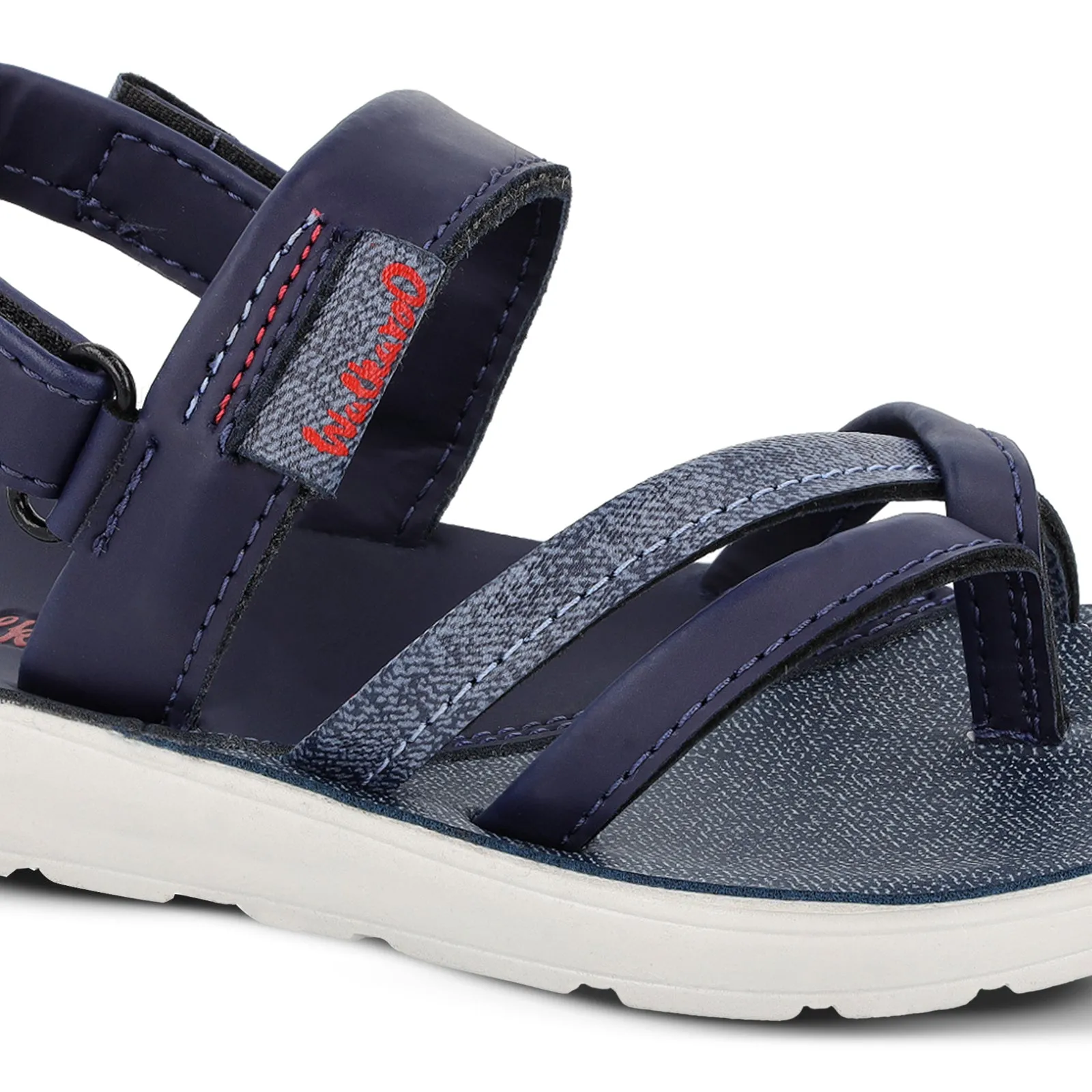 Walkaroo Kids Strappy Slide Sandals  - W5767 Blue Grey