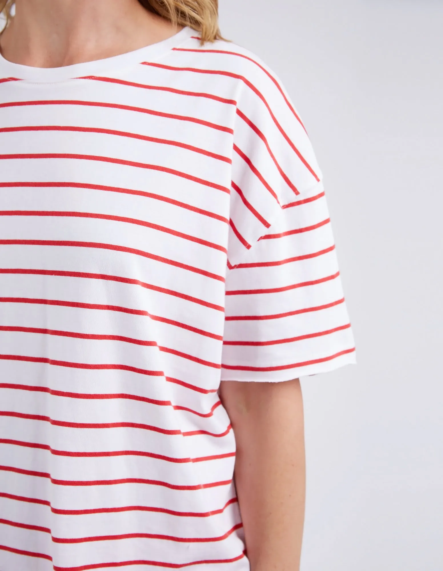 Winona Stripe Short Sleeve Tee Bittersweet & White
